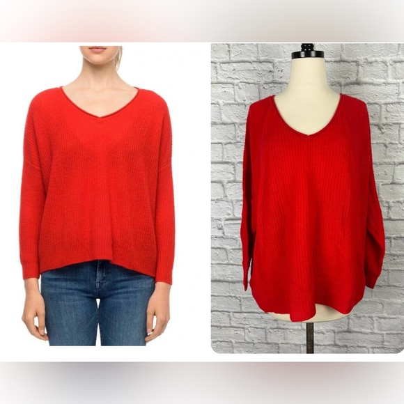 NWT Line v-neck 100% cashmere Sweater Size M - Picture 1 of 9